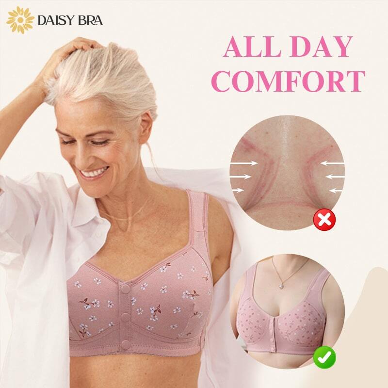 Comfortable Lisa Charm Daisy Front Snap Bras with Full Coverage for Women